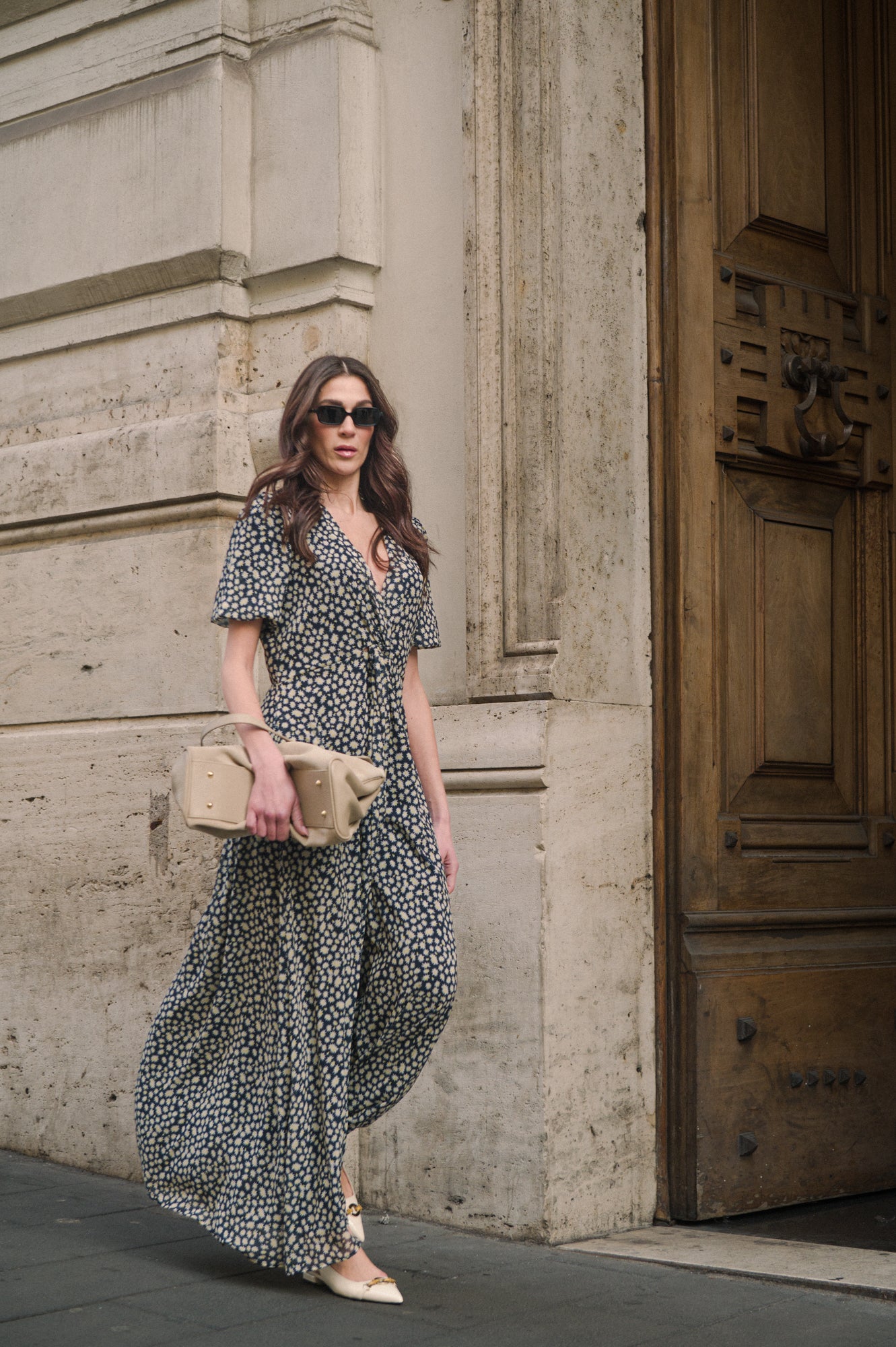 Abito lungo stampa micro margherita - Compagnia Italiana