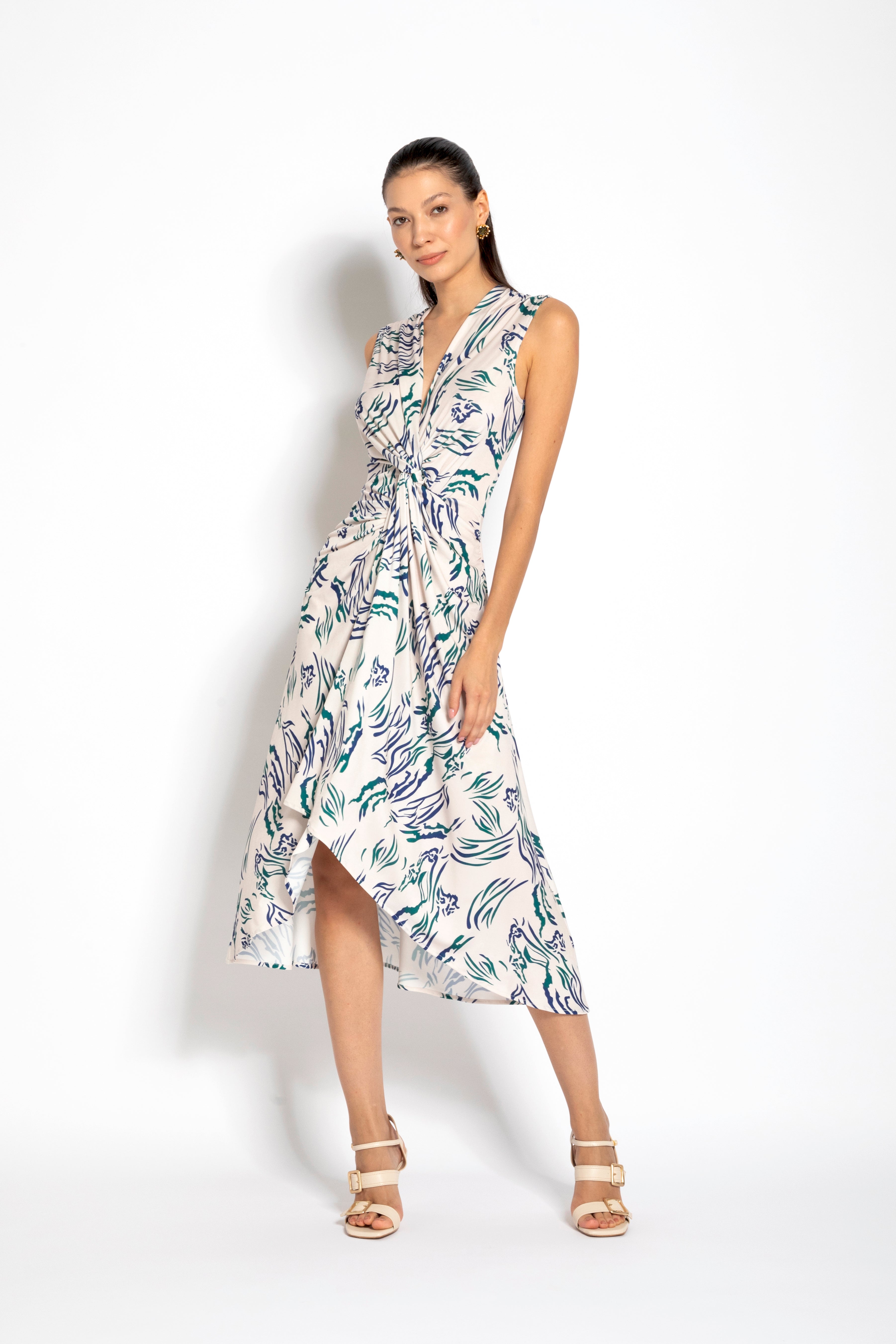 Abito midi con drappeggio - Compagnia Italiana