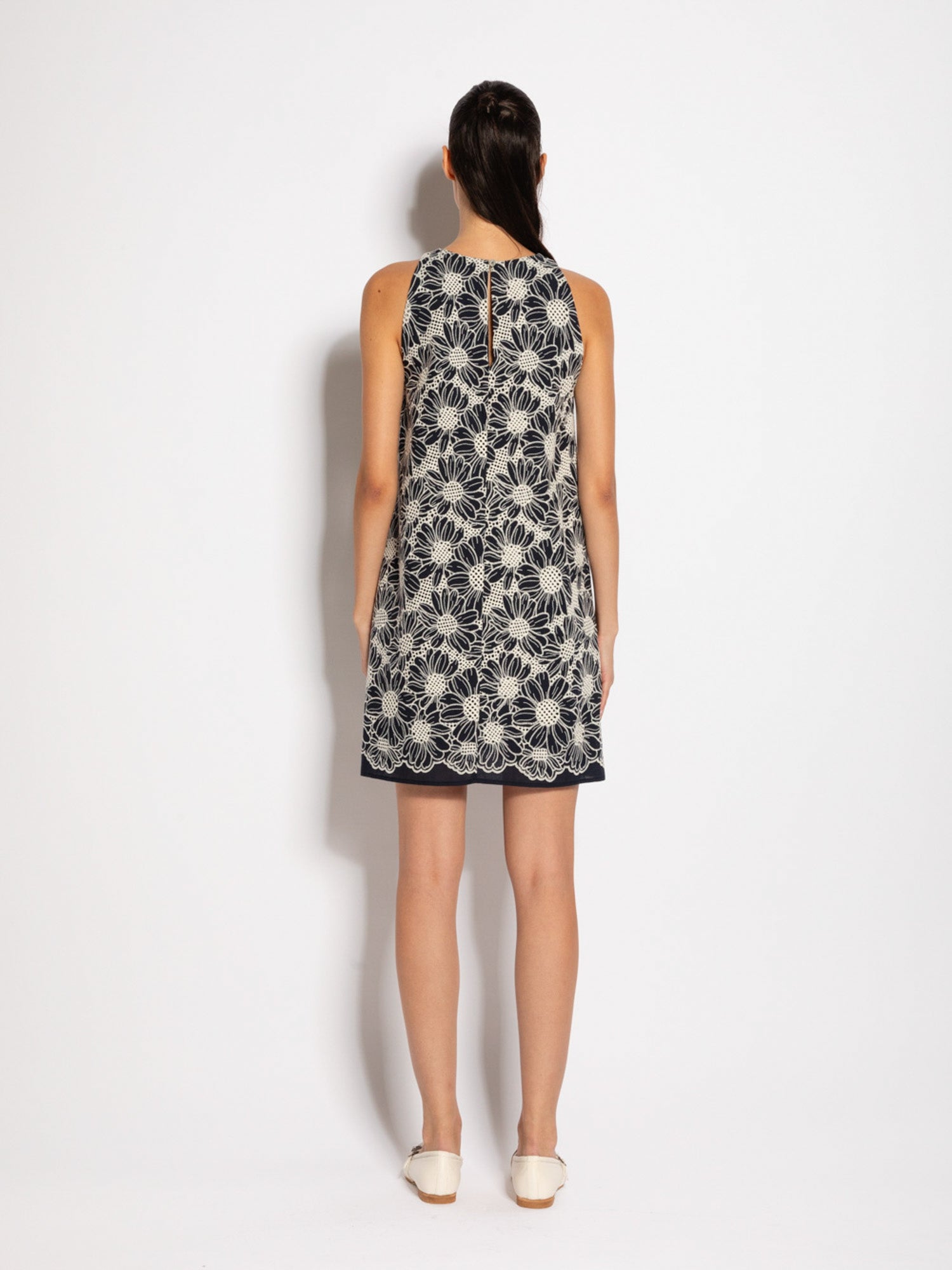 Abito corto in cotone ricamato - Compagnia Italiana