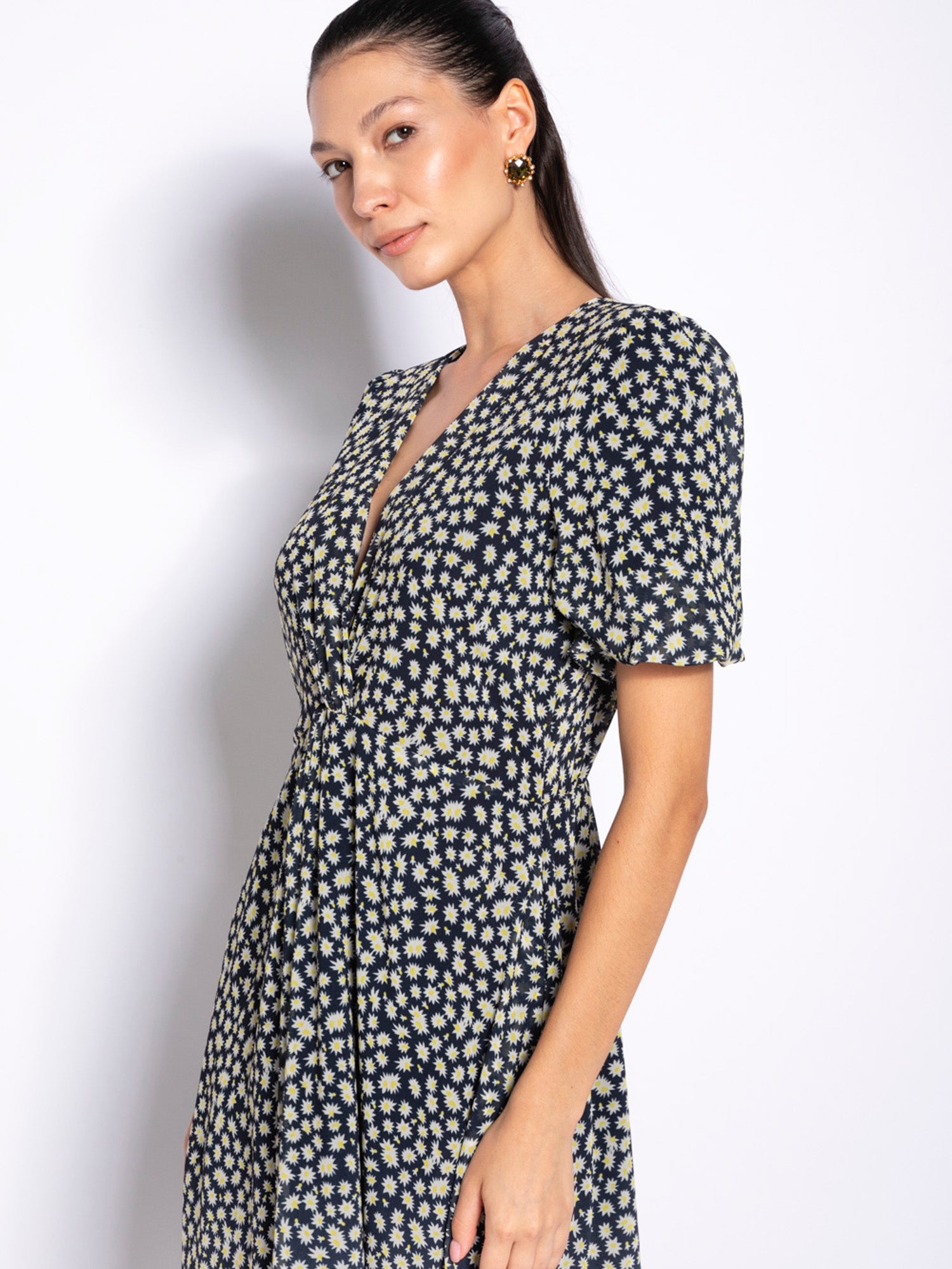 Abito lungo stampa micro margherita - Compagnia Italiana