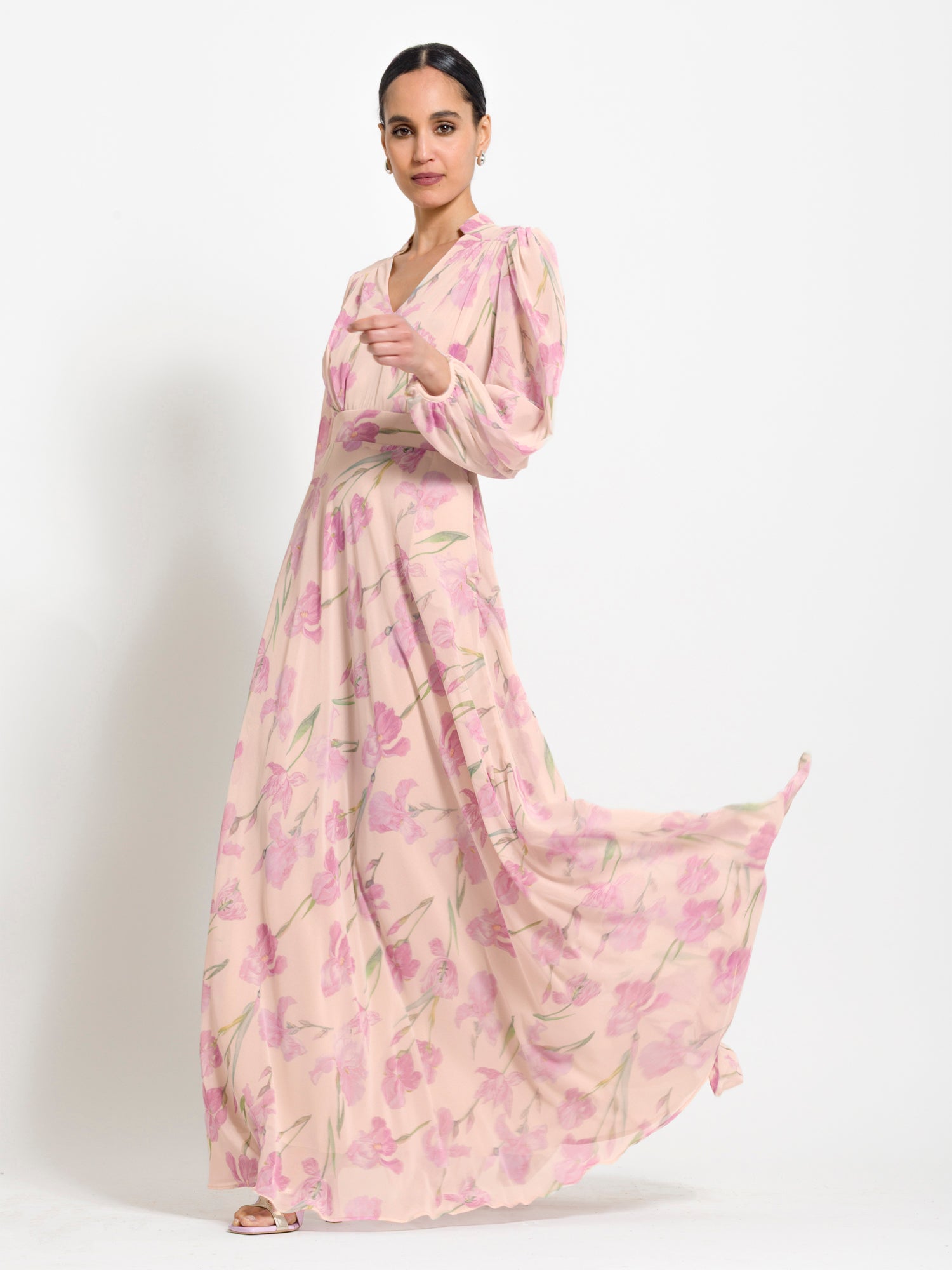 Abito lungo stampa orchidea - Compagnia Italiana