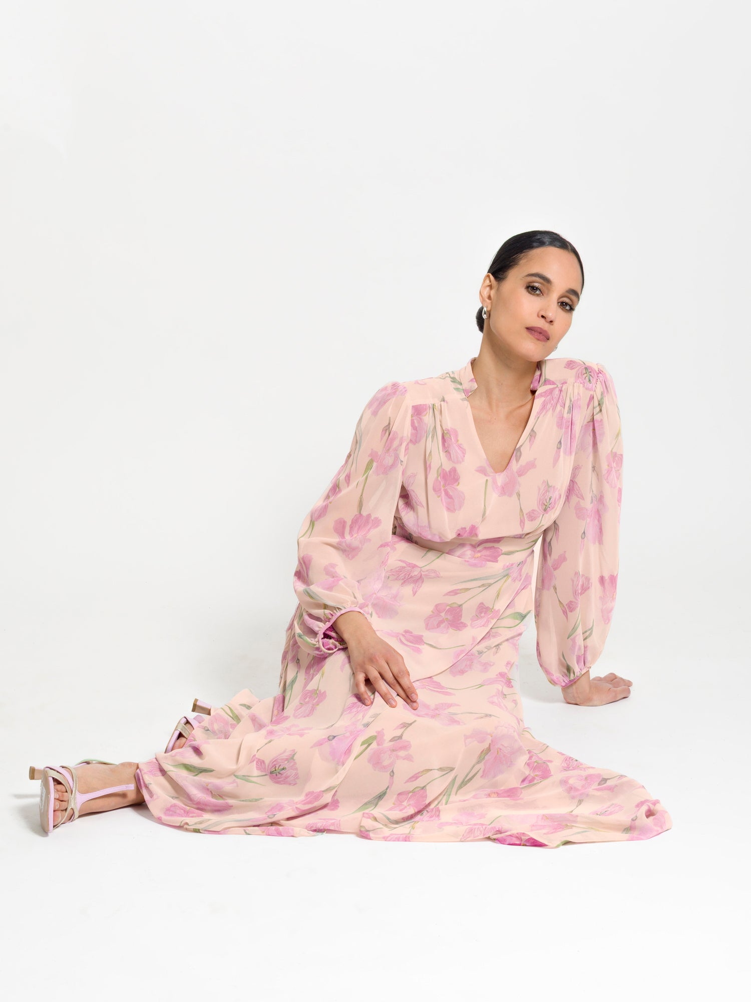 Abito lungo stampa orchidea - Compagnia Italiana