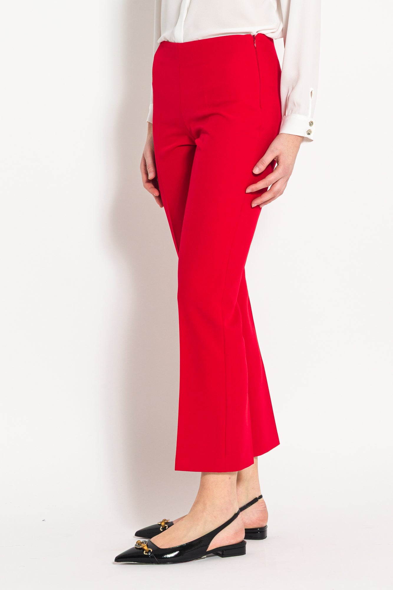 Pantalone in tessuto tecnico diagonale a trombetta - Compagnia Italiana