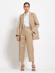 Pantalone in canvas di cotone con risvolto - Compagnia Italiana