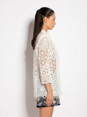 Giacca monopetto in tessuto macrame con paillettes - Compagnia Italiana