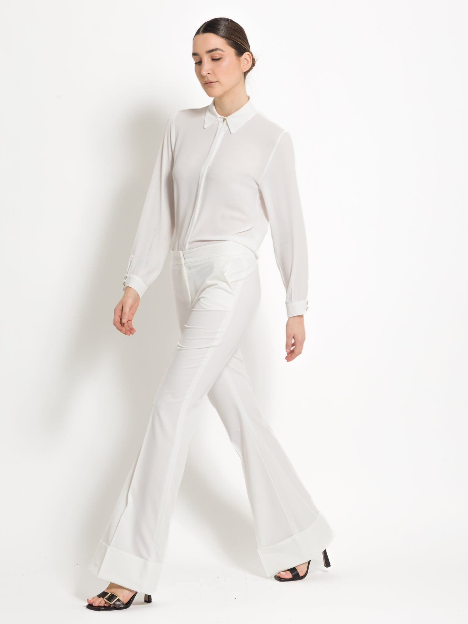 Pantalone flare con risvolto - Compagnia Italiana