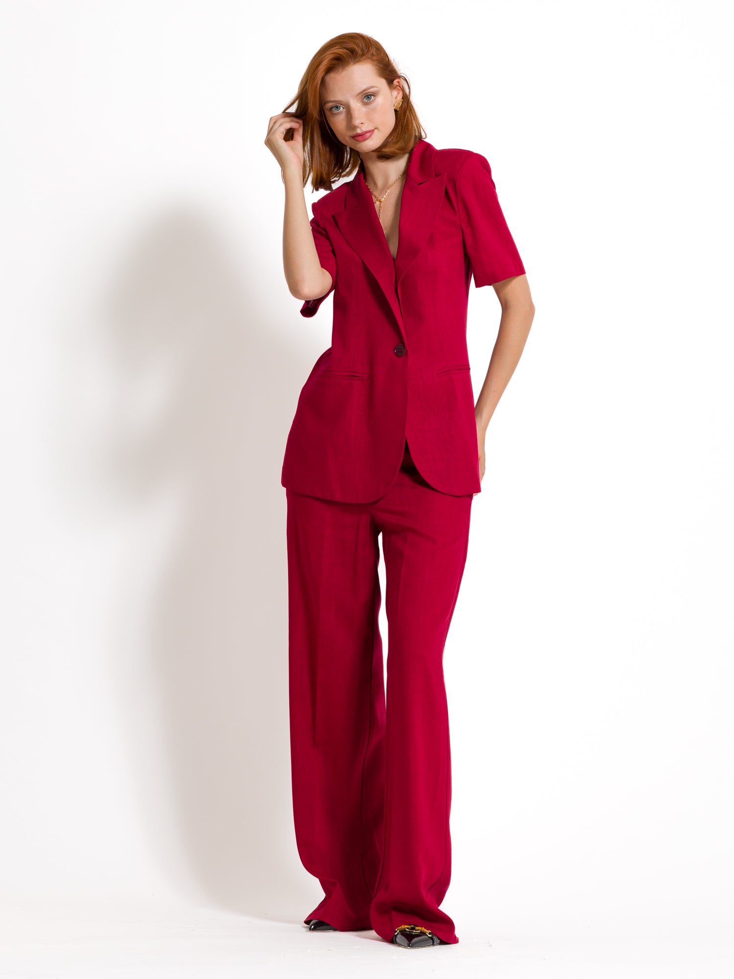 Pantalone gamba larga in lino - Main Image