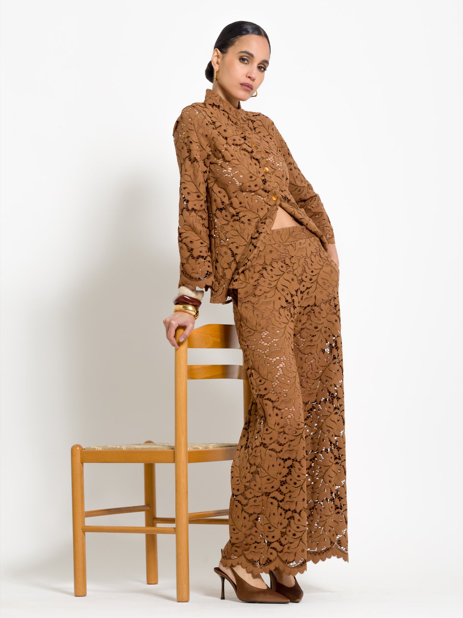 Pantalone vita alta in pizzo - Compagnia Italiana