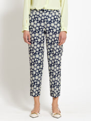 Pantalone a sigaretta stampa margherite - Compagnia Italiana