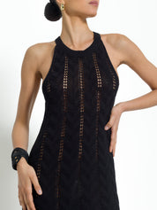 Abito in cotone lungo traforato in maglia - Compagnia Italiana