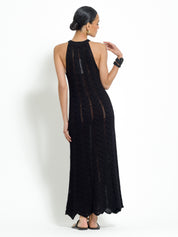 Abito in cotone lungo traforato in maglia - Compagnia Italiana