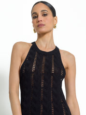 Abito in cotone lungo traforato in maglia - Compagnia Italiana