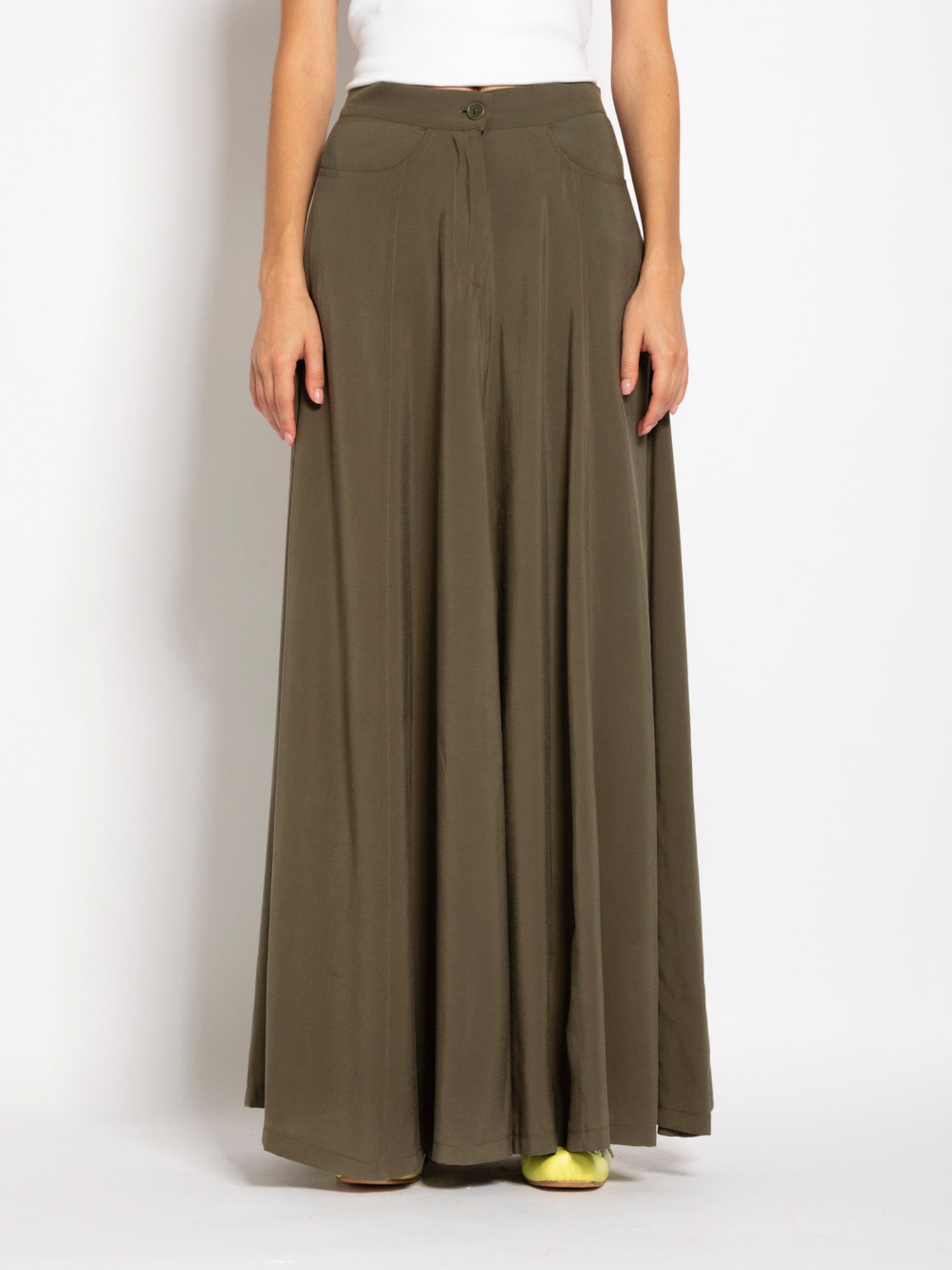 Gonna lunga in tencel con tasche - Compagnia Italiana