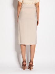 Gonna midi con tasche e zip in tencel - Compagnia Italiana