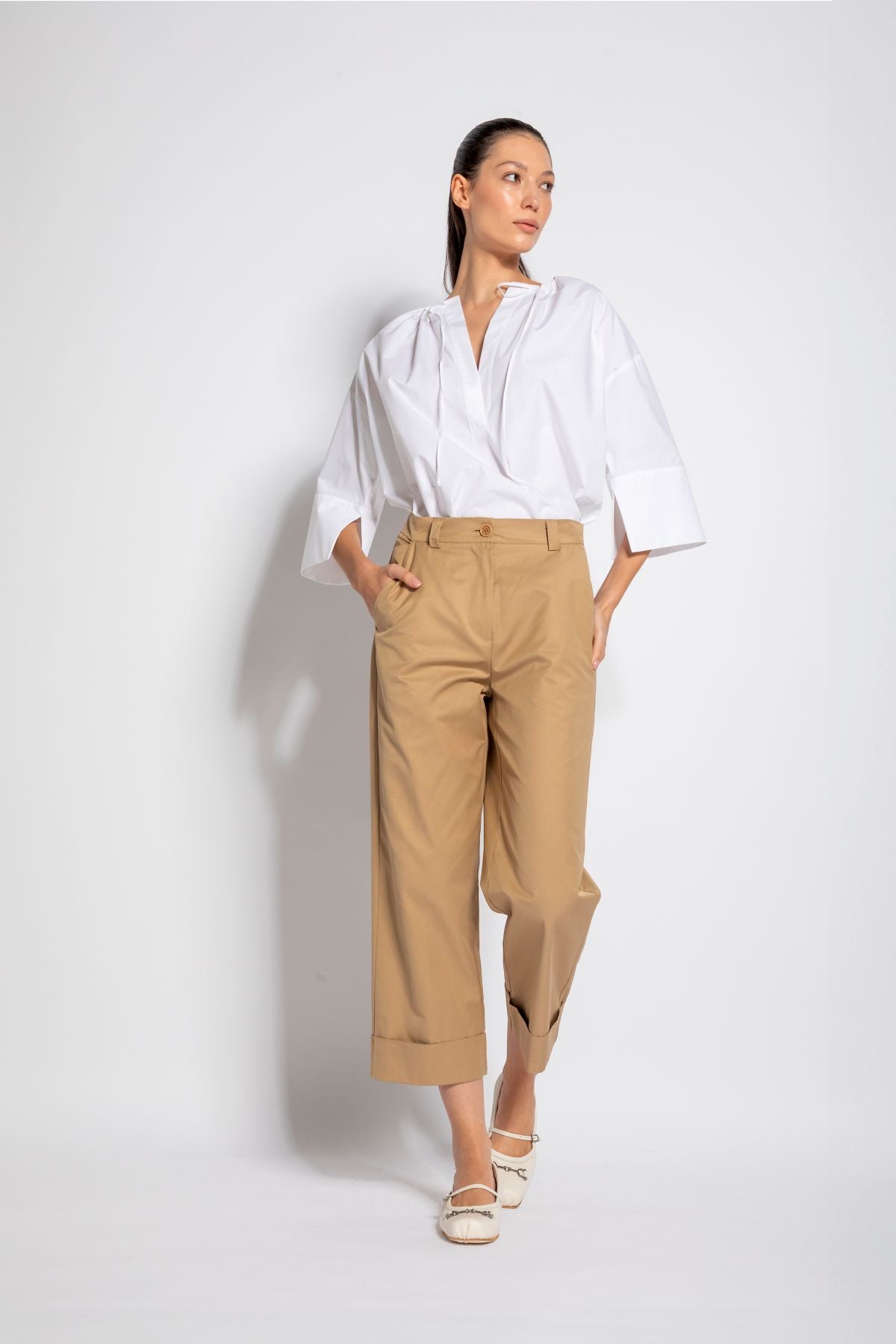 Camicia in cotone con lacci | Uncategorized da donna