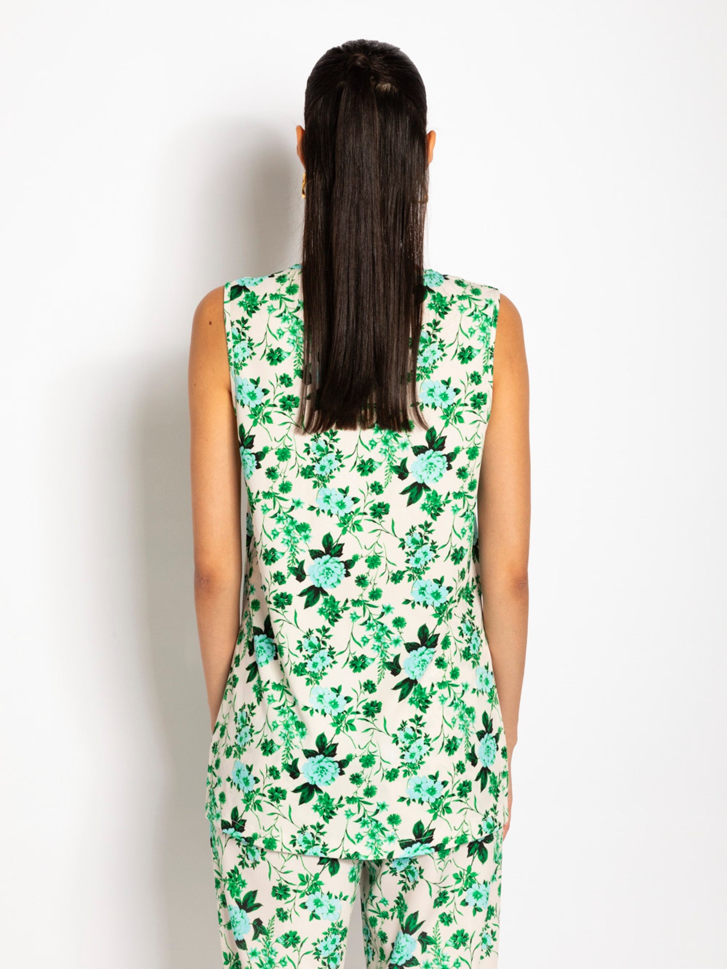 Top smanicato stampa fiori - Compagnia Italiana