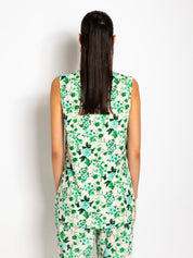 Top smanicato stampa fiori - Compagnia Italiana