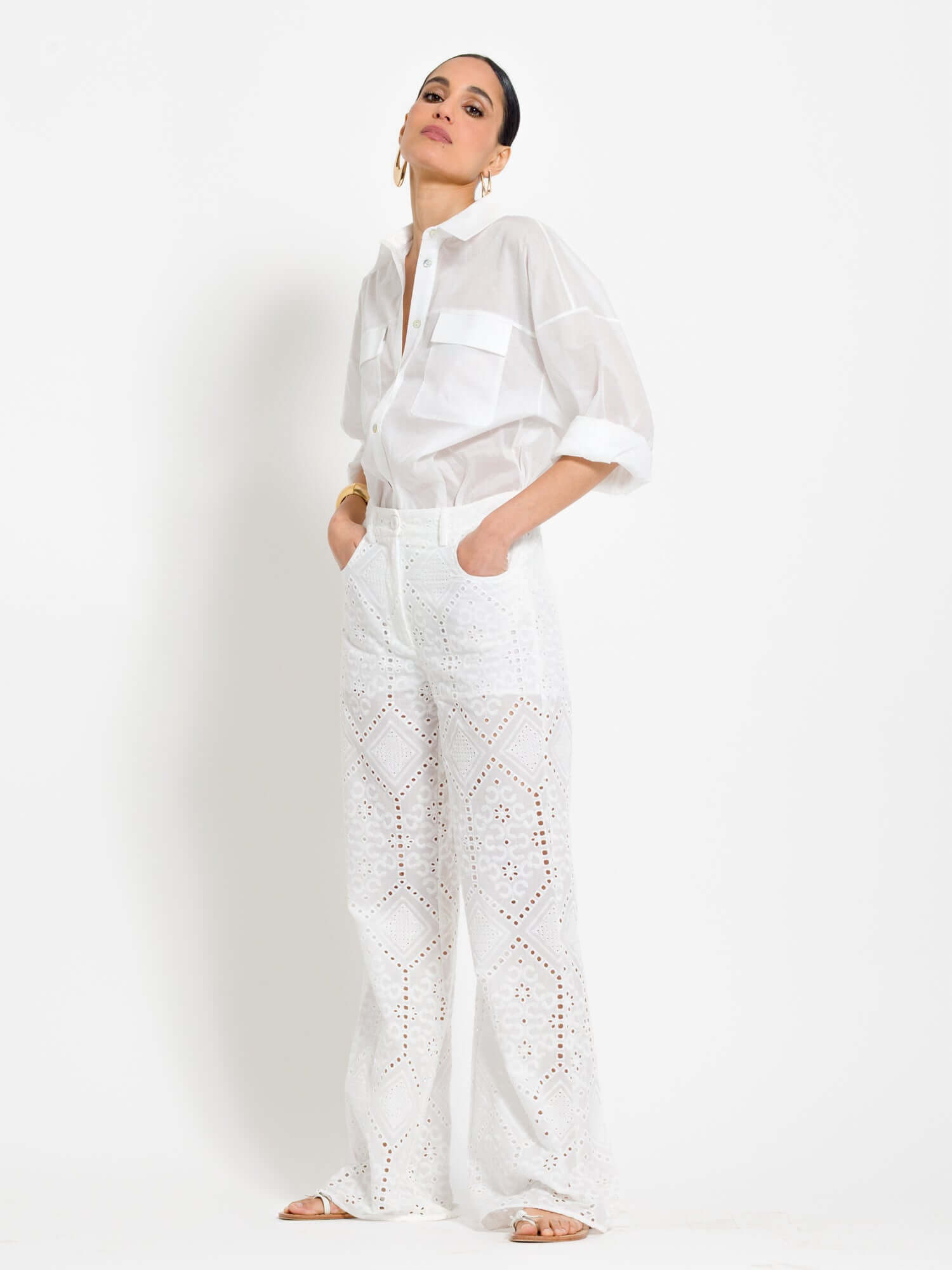 Camicia in mussola di cotone. con tasche - Compagnia Italiana