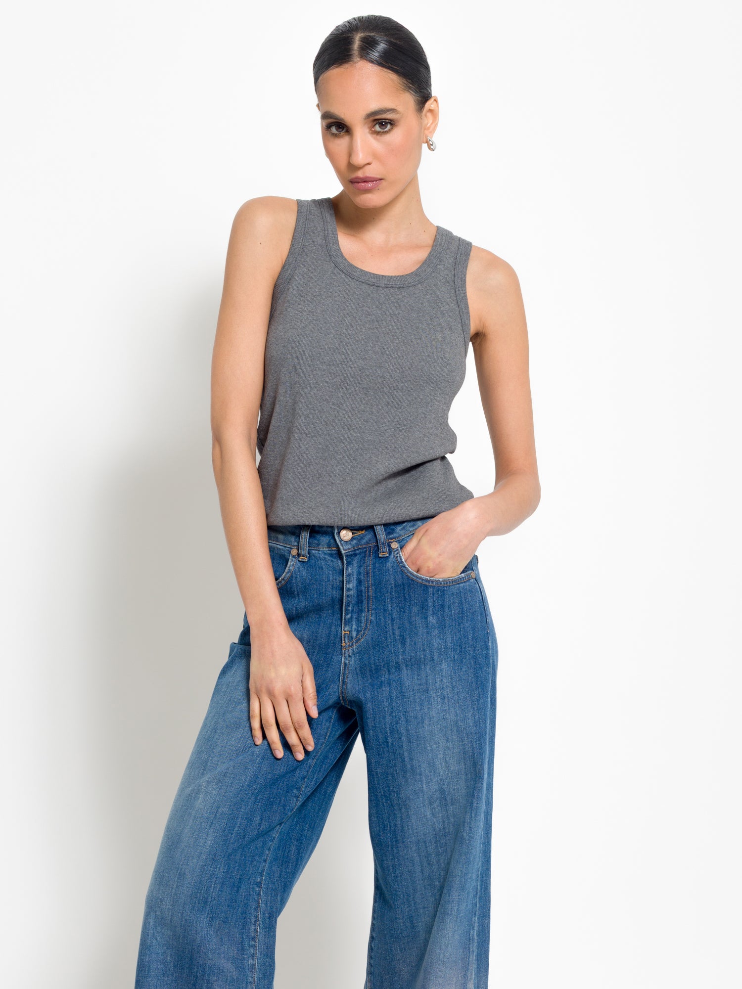 Canotta in cotone a costine | Uncategorized da donna