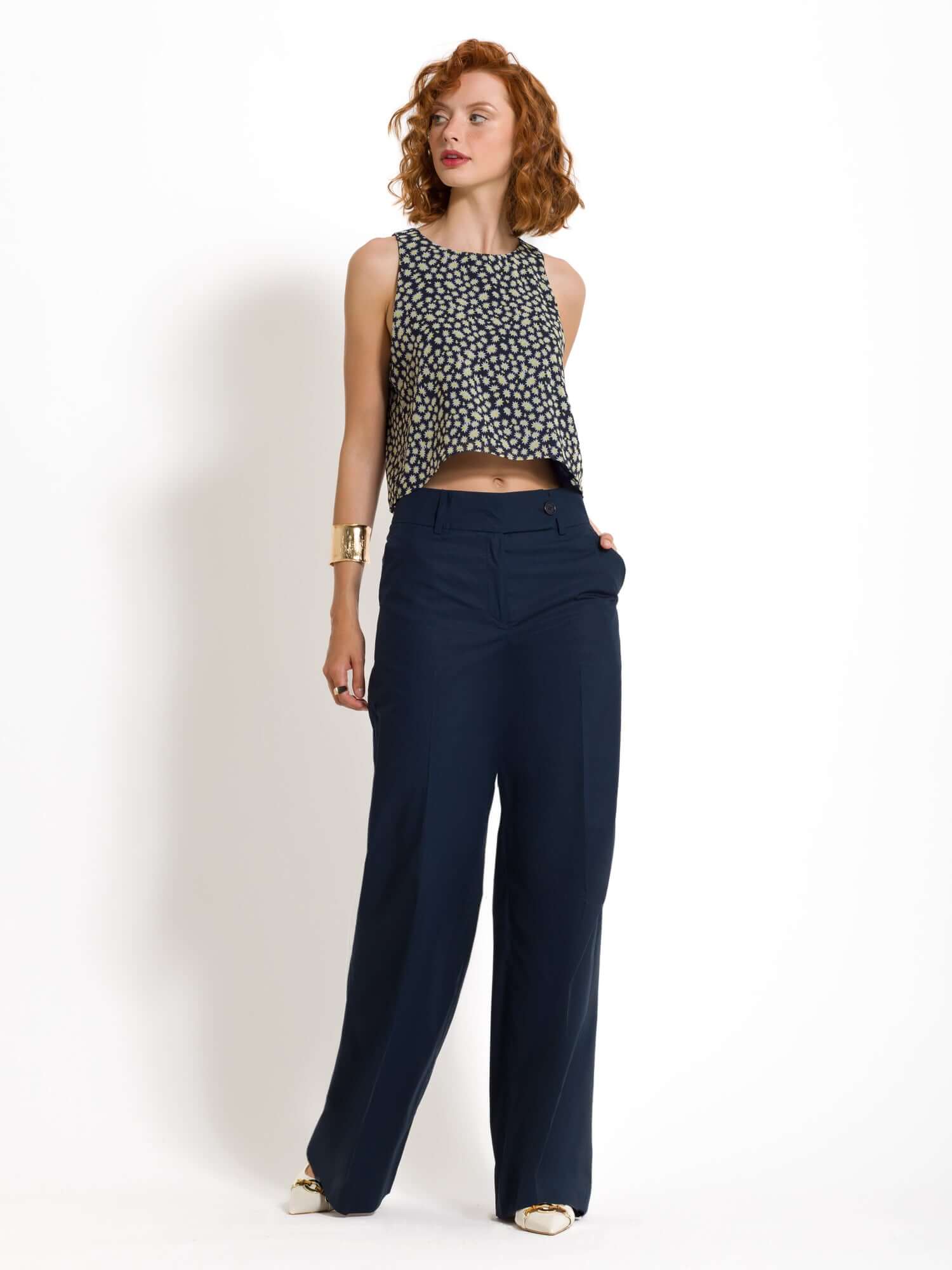 Crop top stampa margherite - Compagnia Italiana