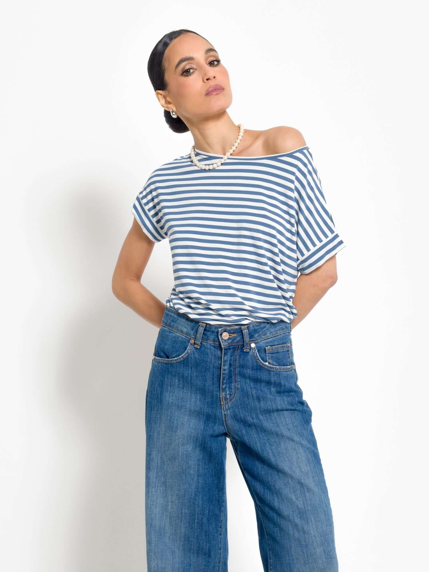 T-shirt righe mezza manica - Compagnia Italiana