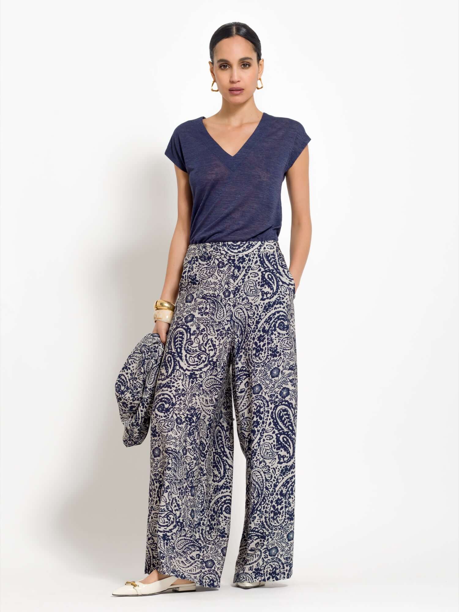 Maglia scollo a v manica kimono - Compagnia Italiana