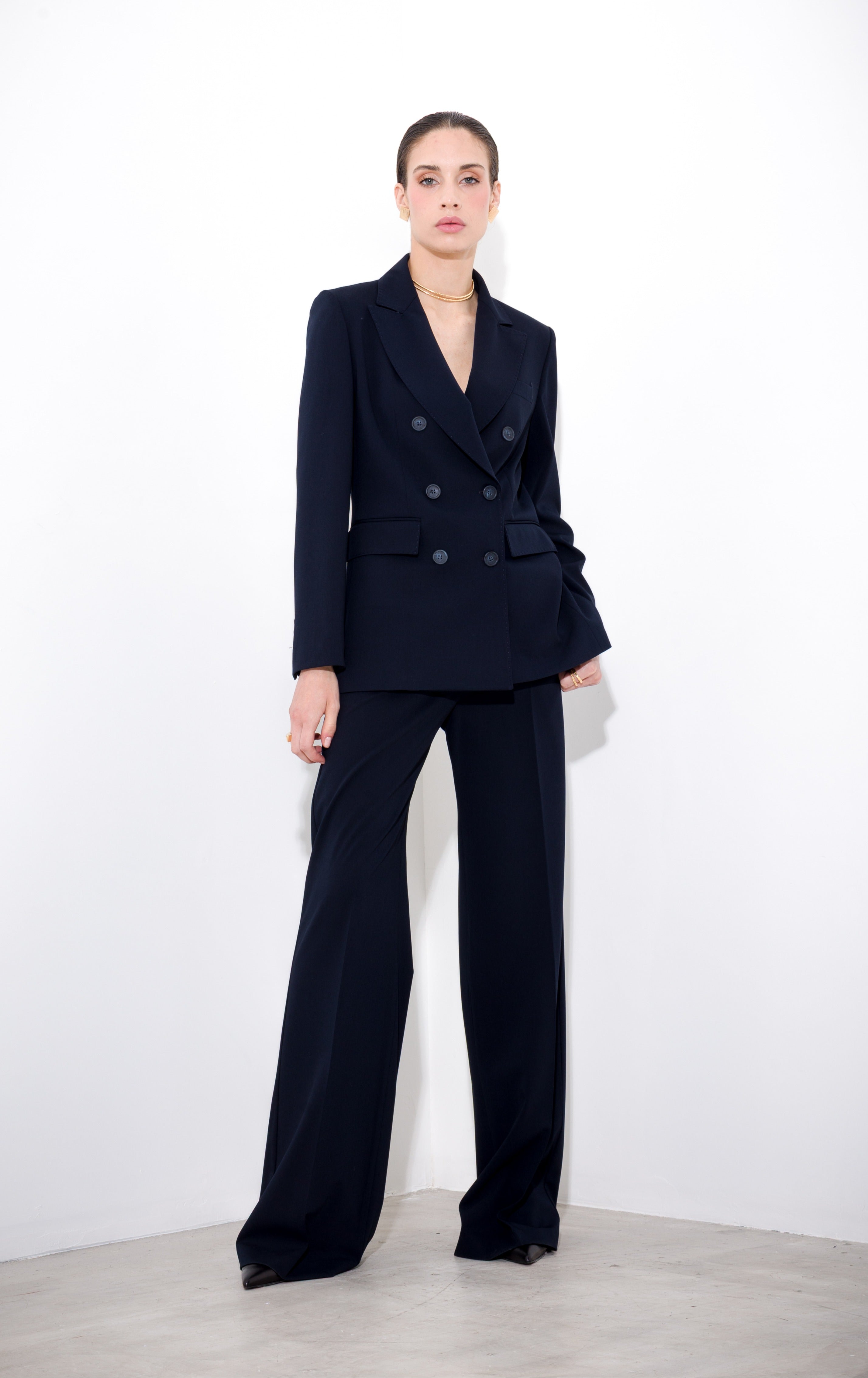 Blazer doppiopetto in tela lana