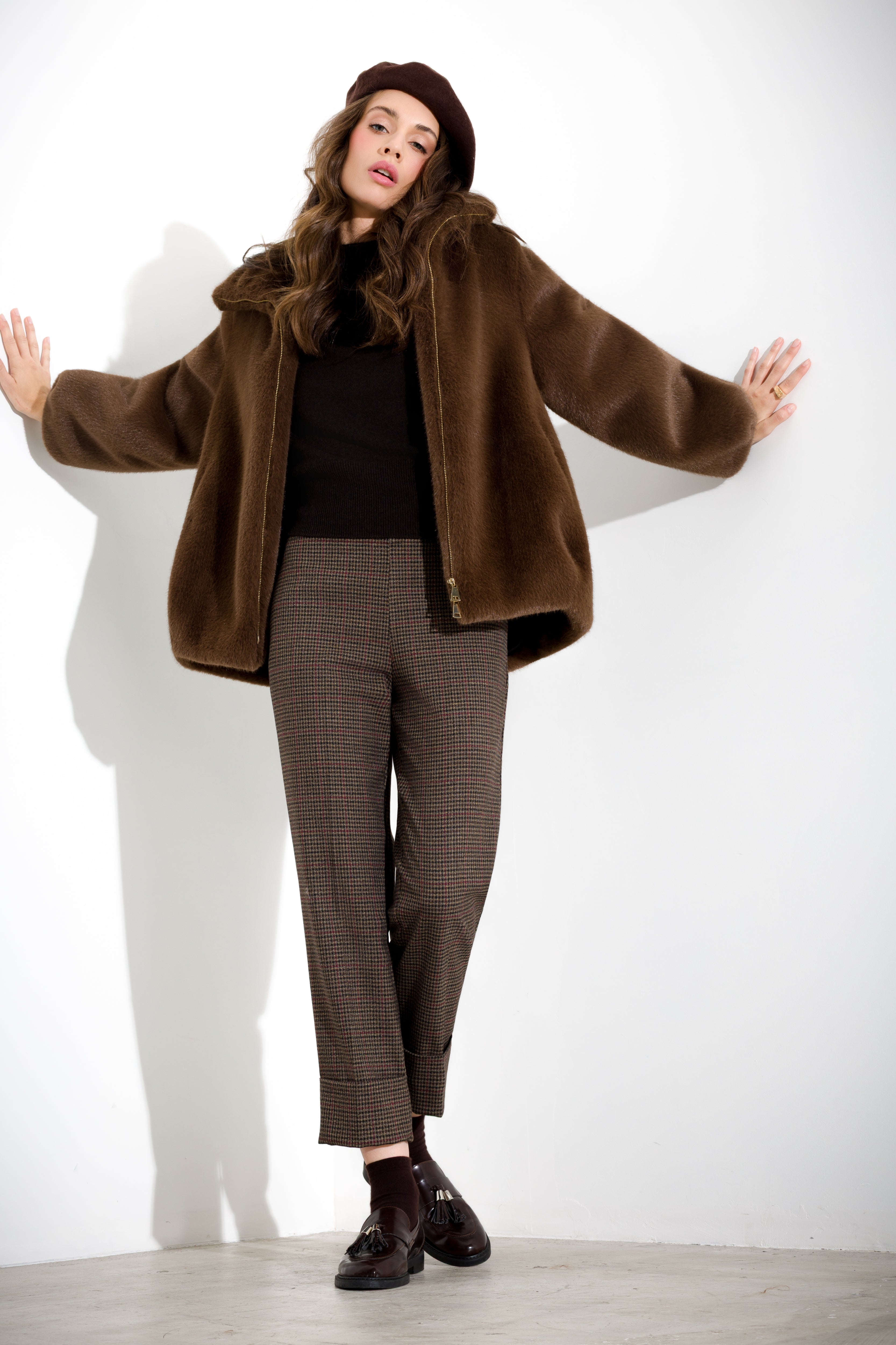 Short faux mink jacket