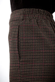 Pantalone con risvolto pied de poule