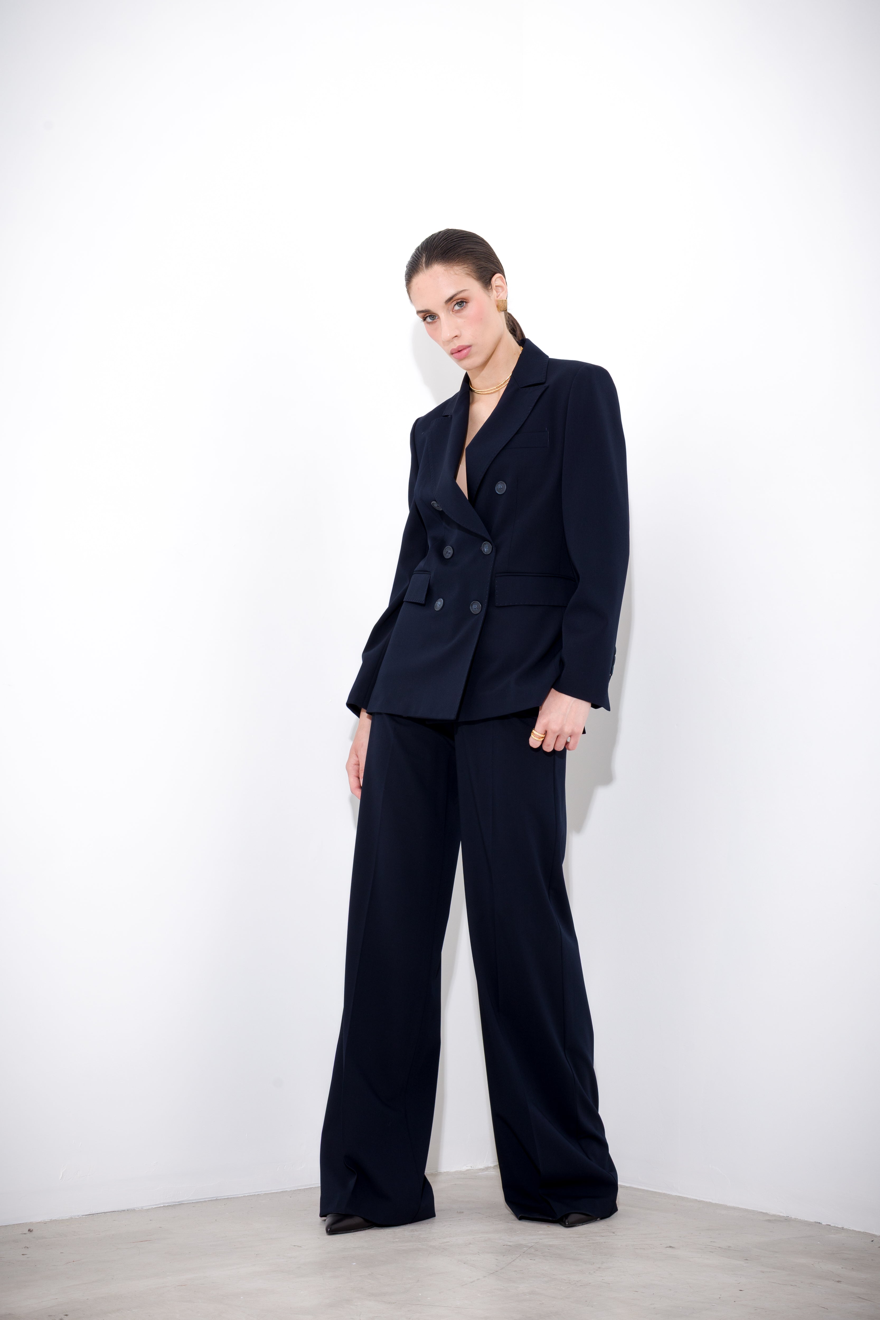 Blazer doppiopetto in tela lana