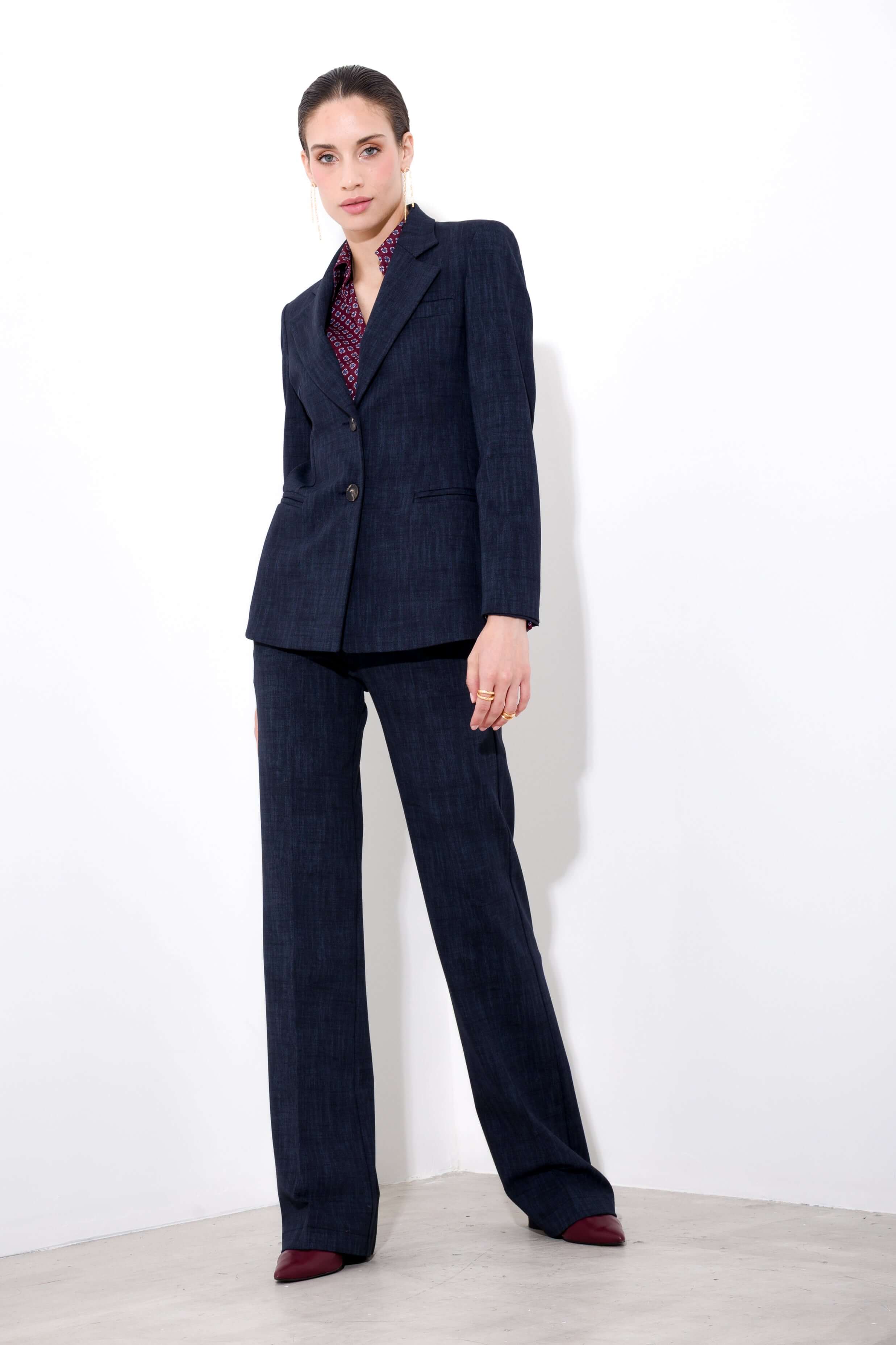 Pantaloni dritti in punto milano melange - Compagnia Italiana