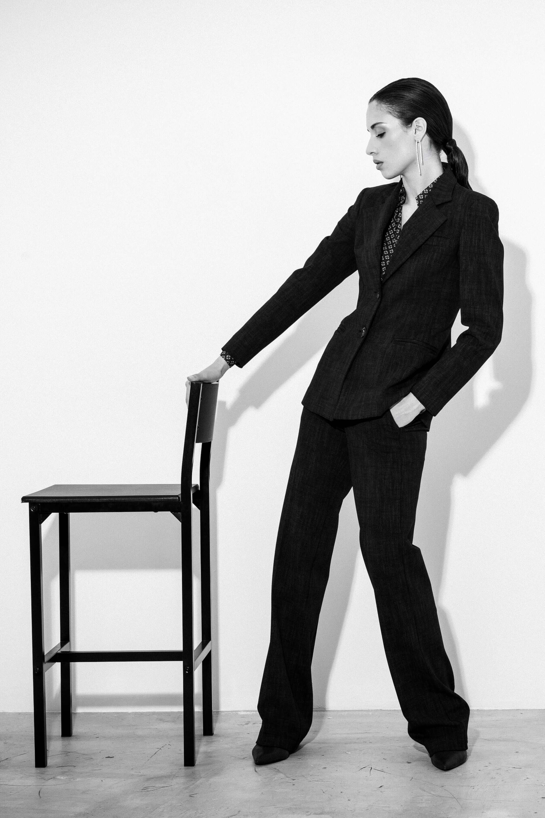 Blazer monopetto in punto milano melange - Compagnia Italiana