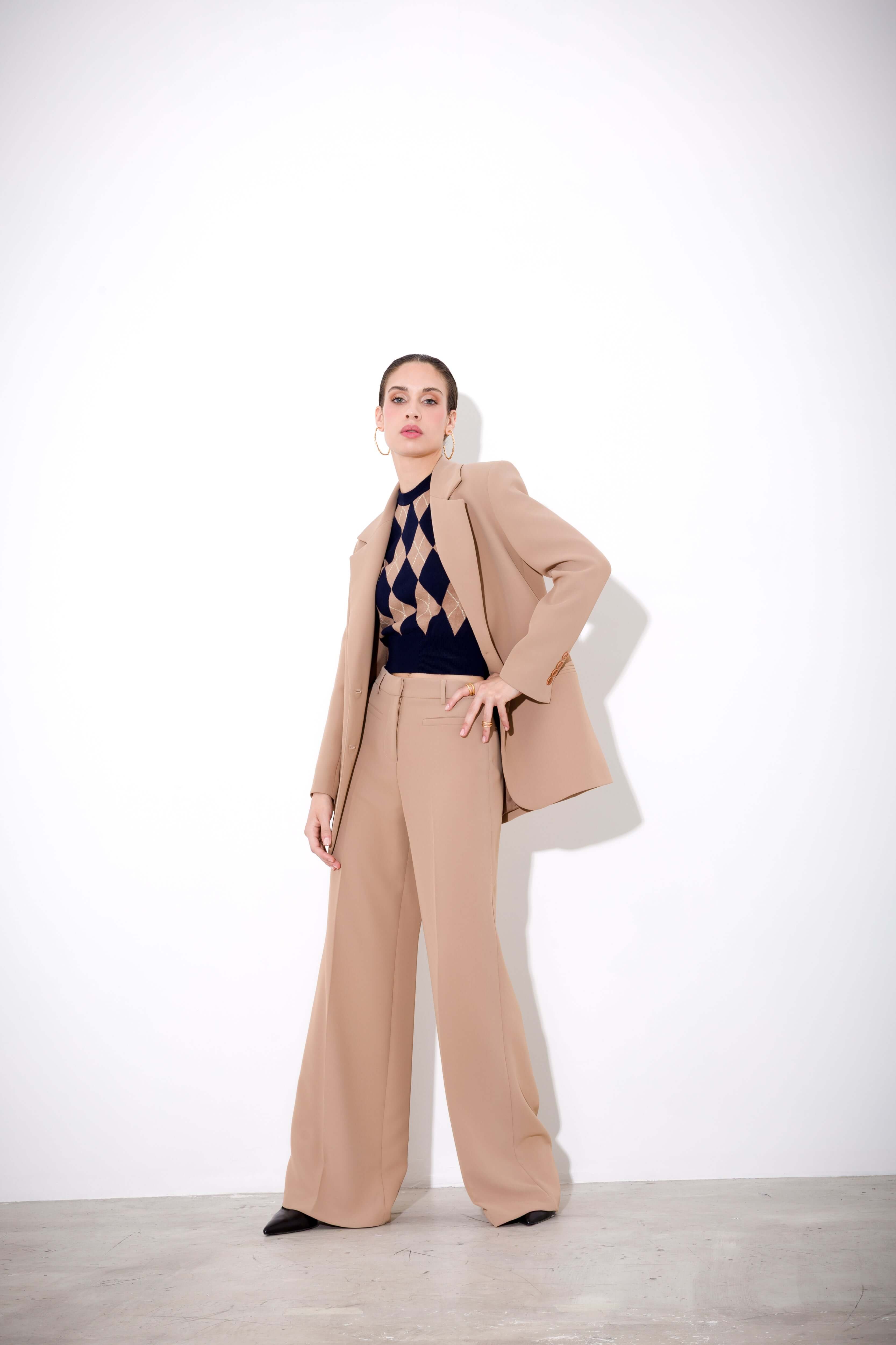 Pantalone a palazzo in fluido diagonale - Compagnia Italiana