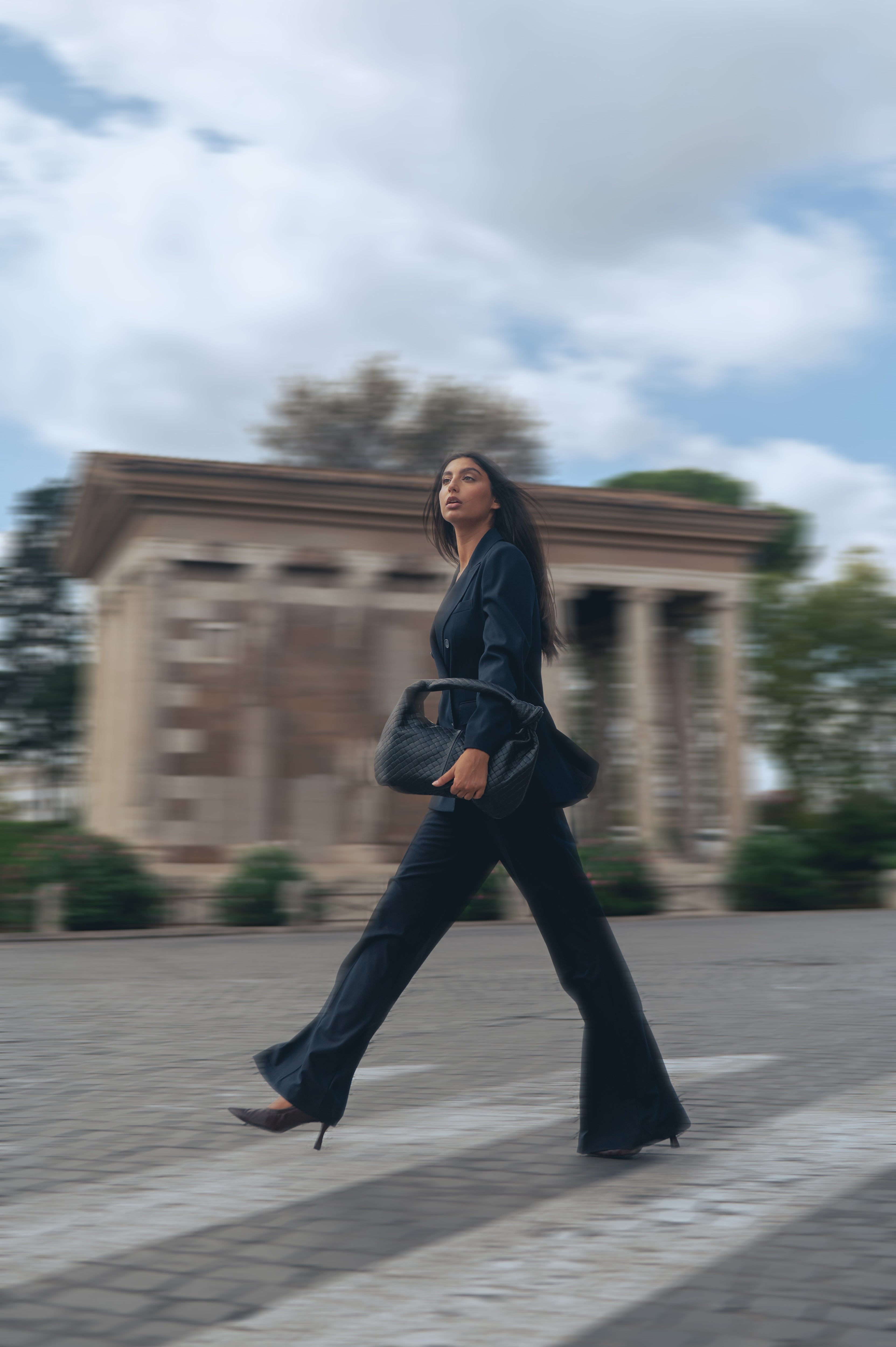 Blazer doppiopetto in tela lana