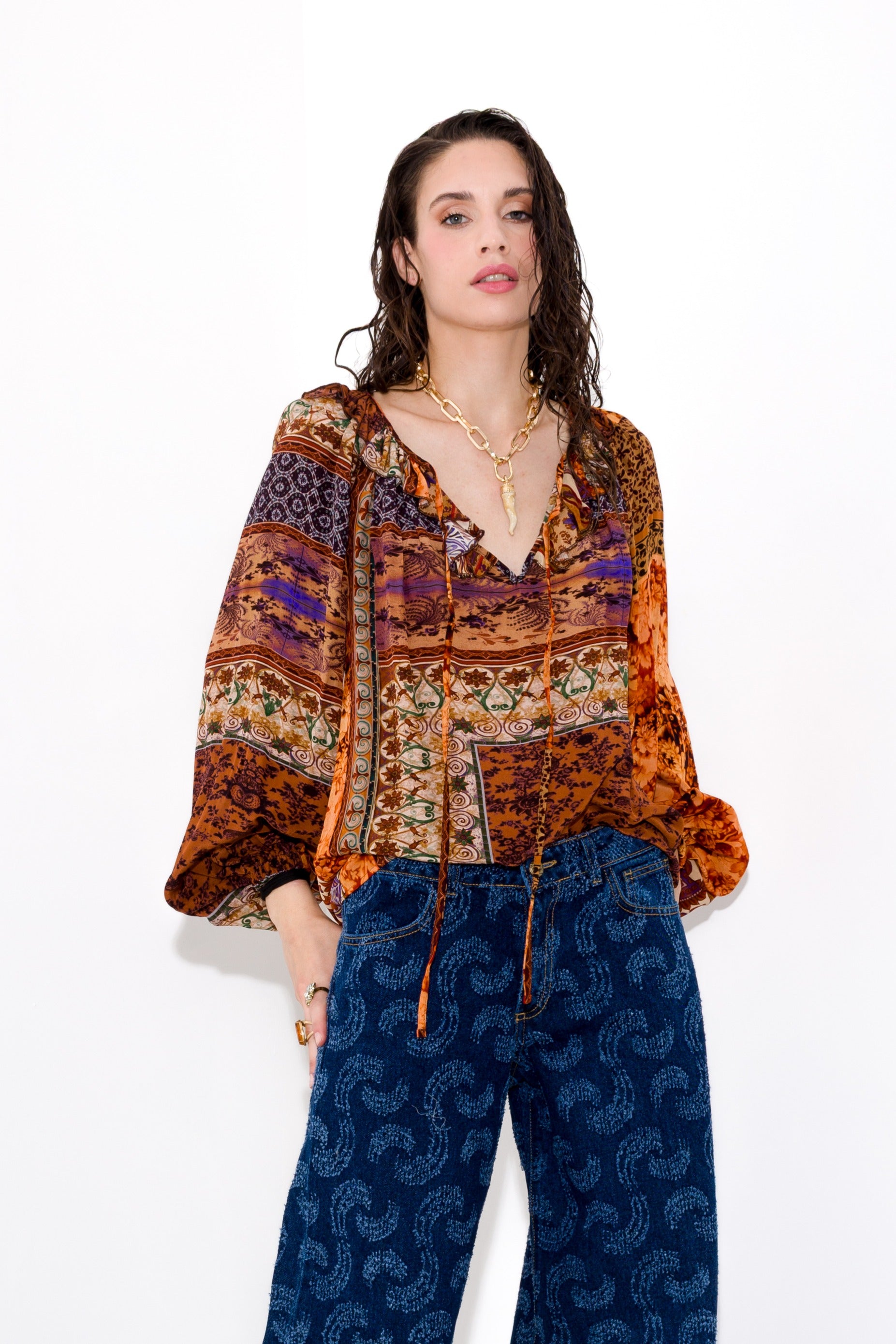 Blusa stampa patch K KULTURE