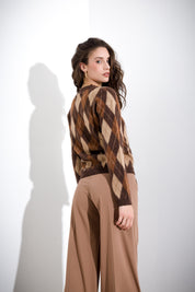 Maglia rombi girocollo