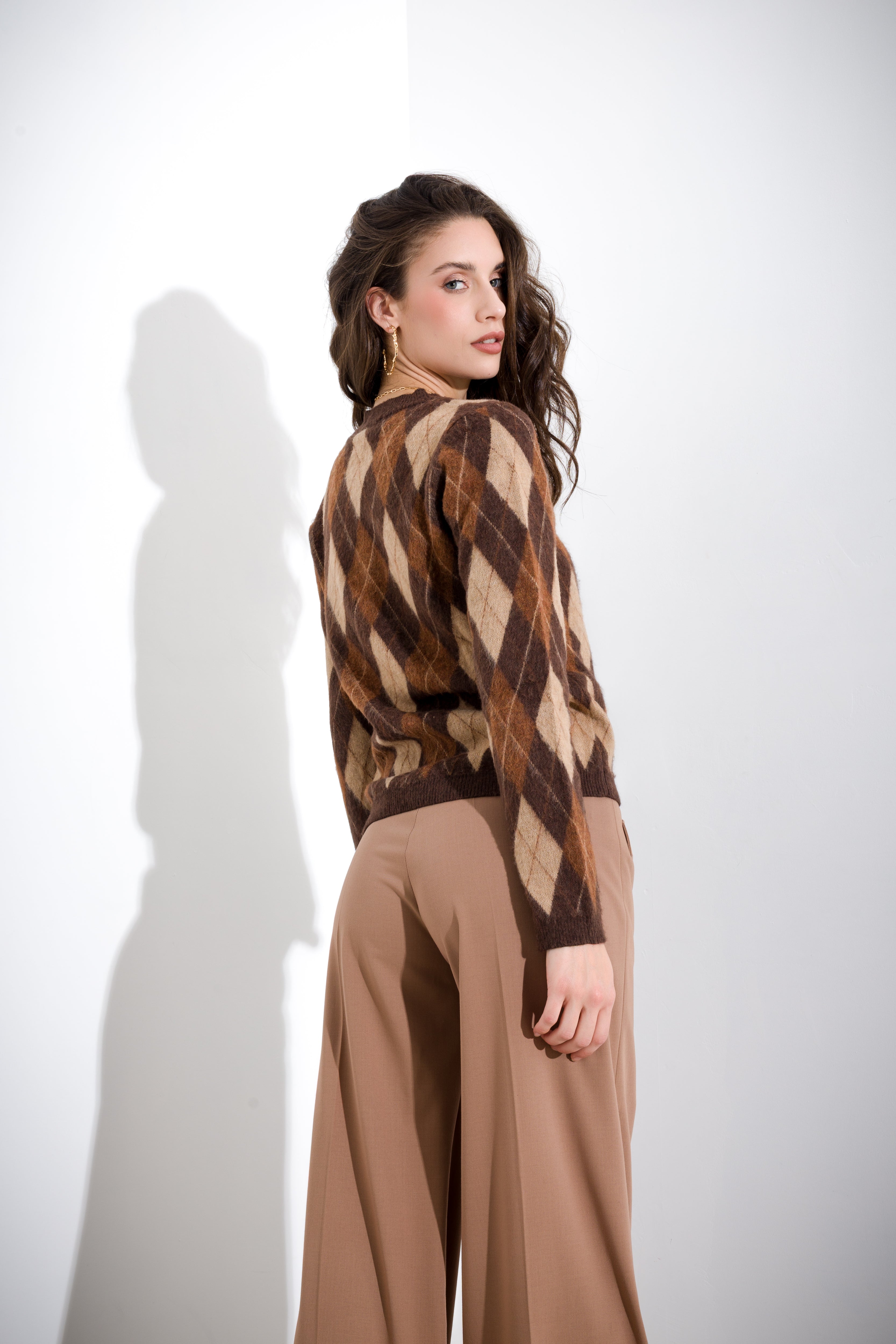 Maglia rombi girocollo