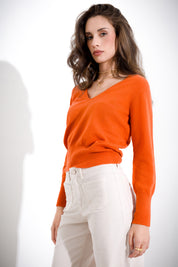 Maglia scollo a V lana cachemire