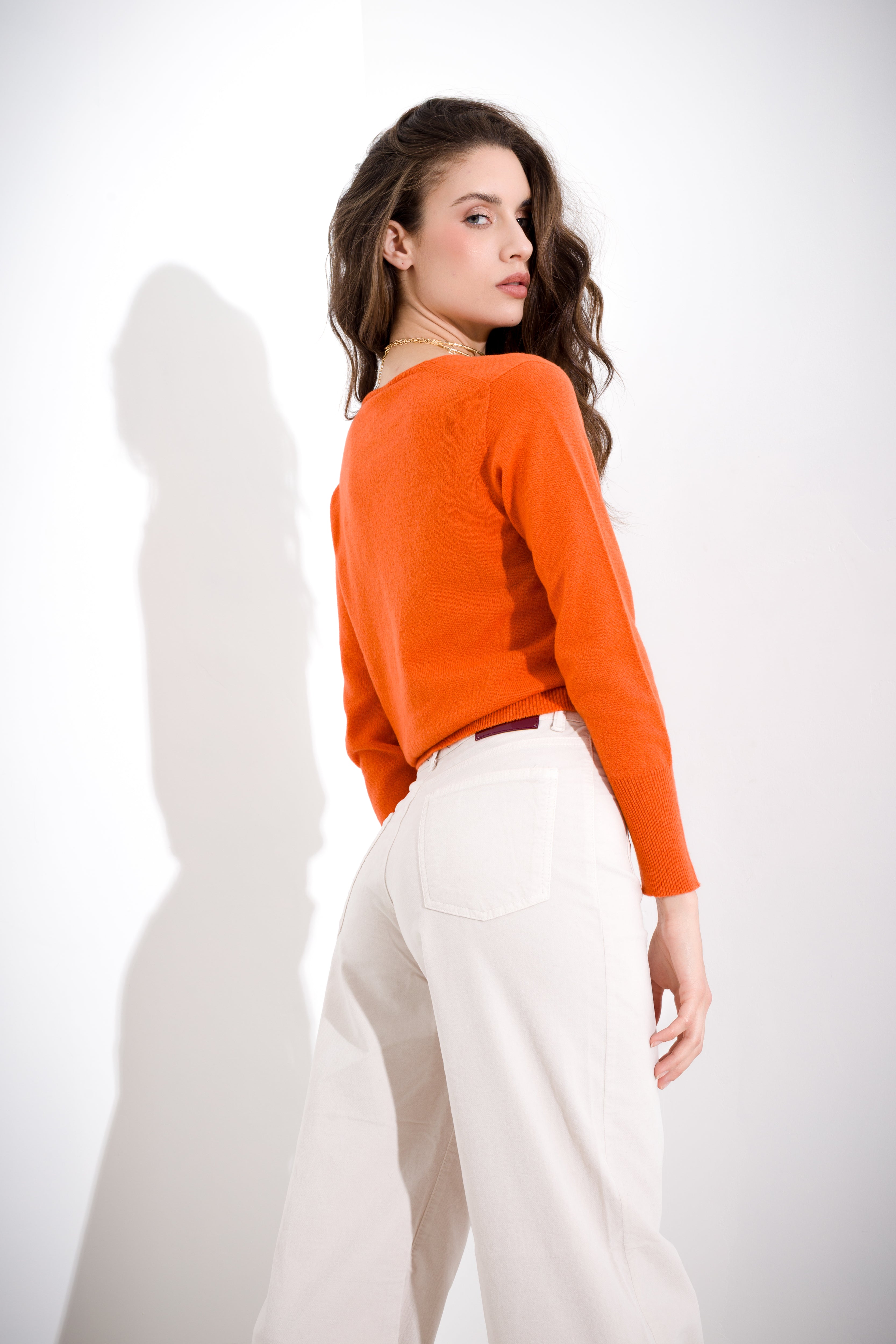 Maglia scollo a V lana cachemire