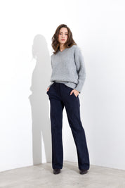 Maglia scollo a V filo lurex