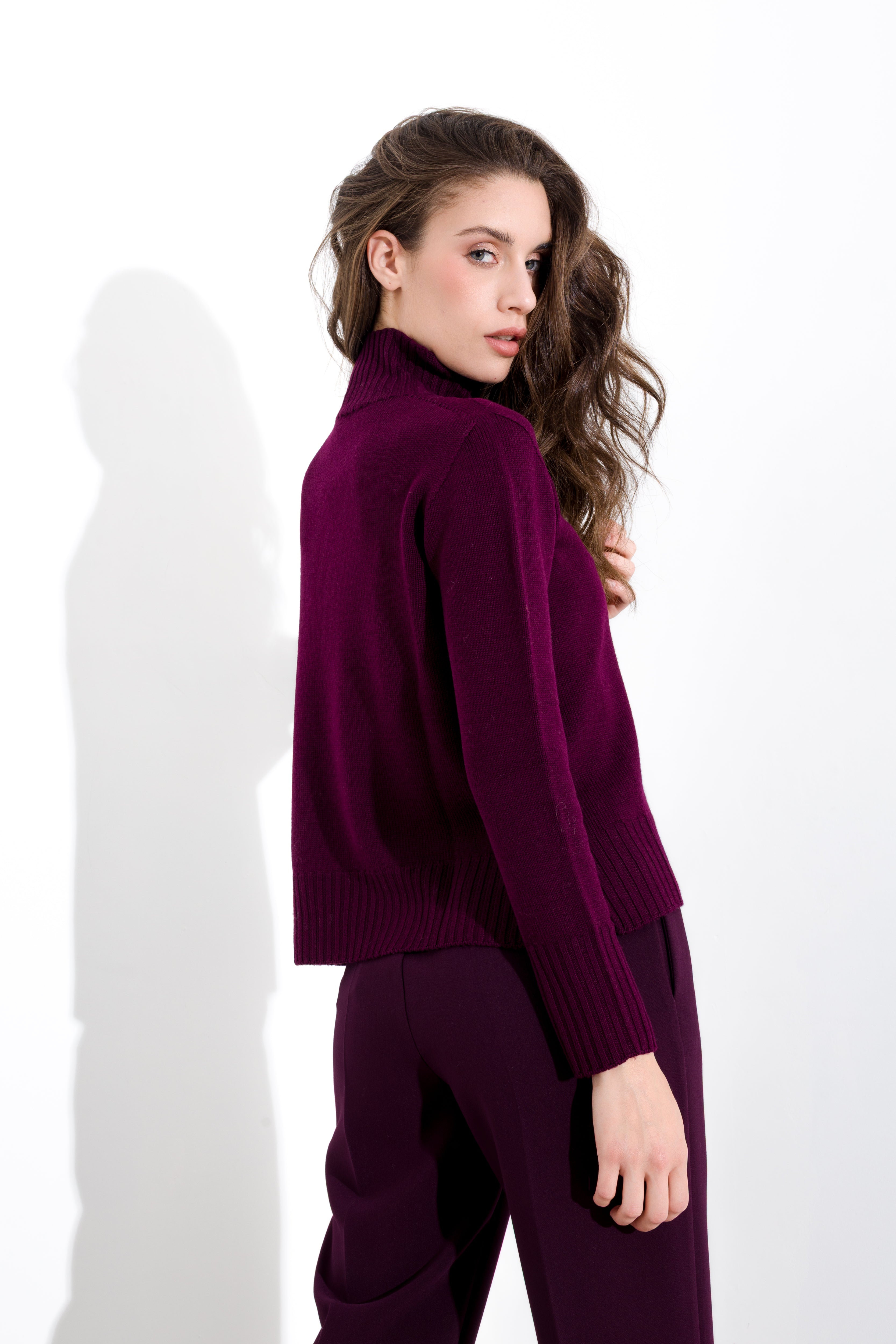 Maglia in pura lana melange a lupetto FRIENDLY SWEATER