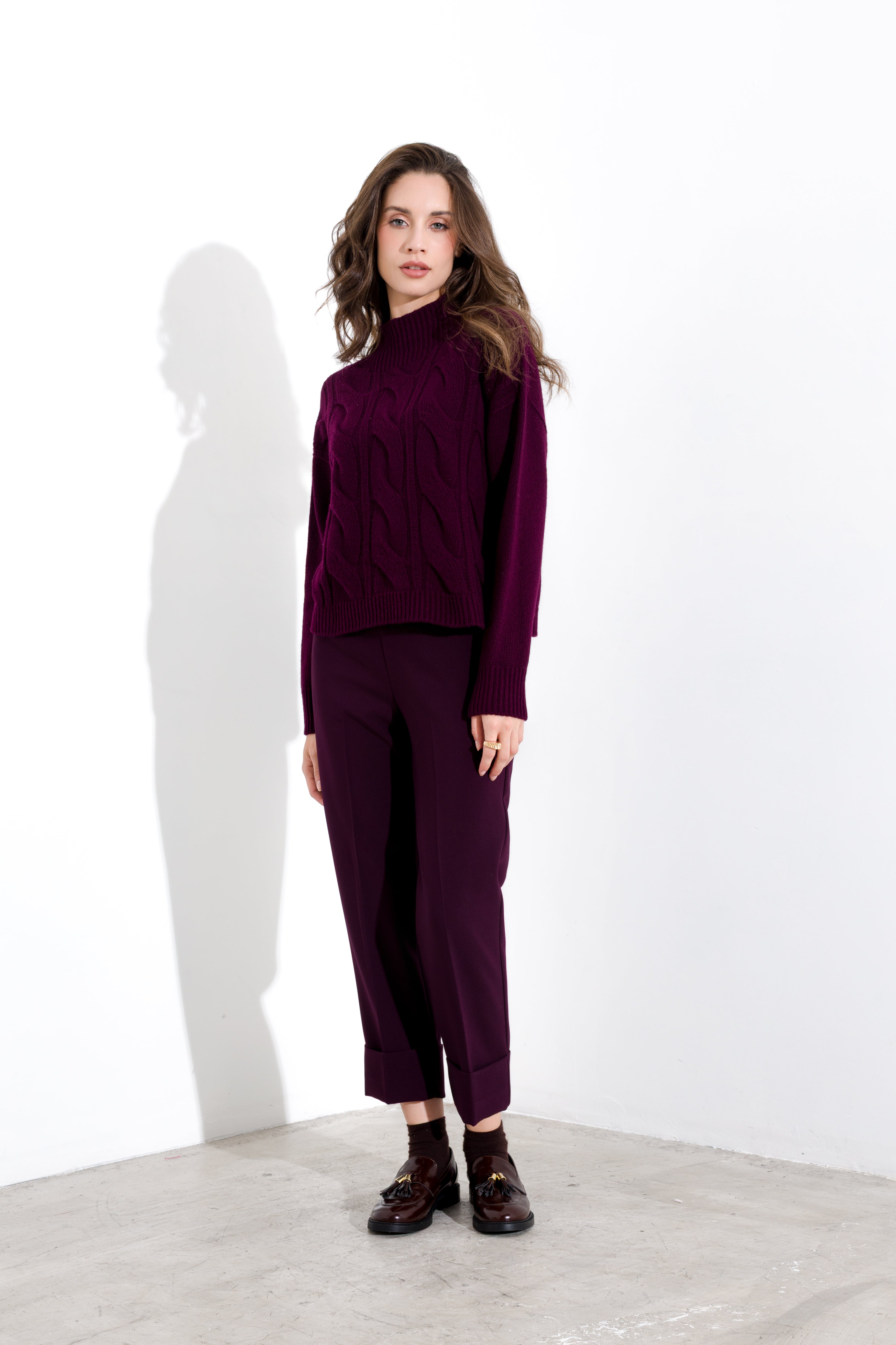 Maglia in pura lana melange a lupetto FRIENDLY SWEATER