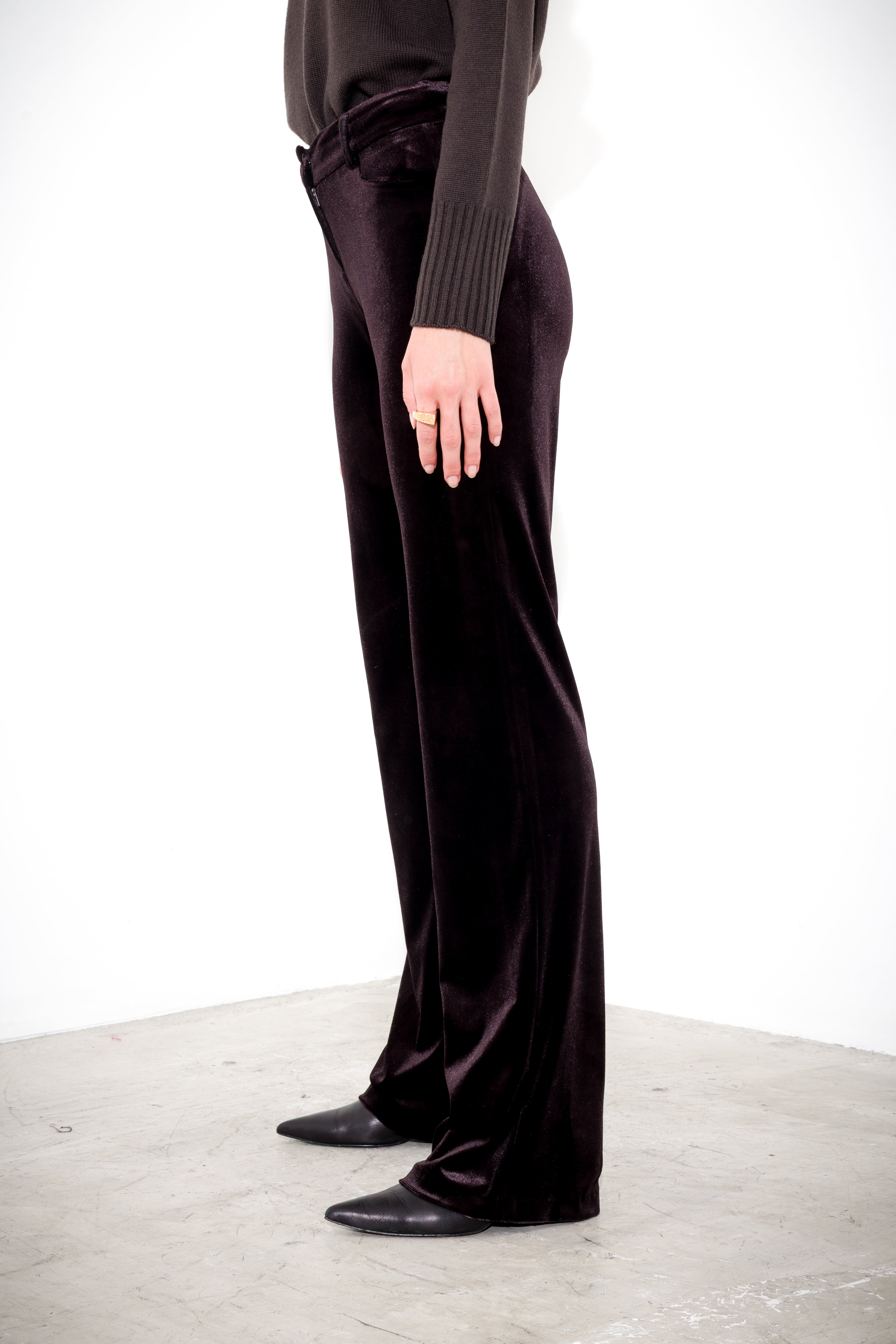 Pantalone flare in velluto