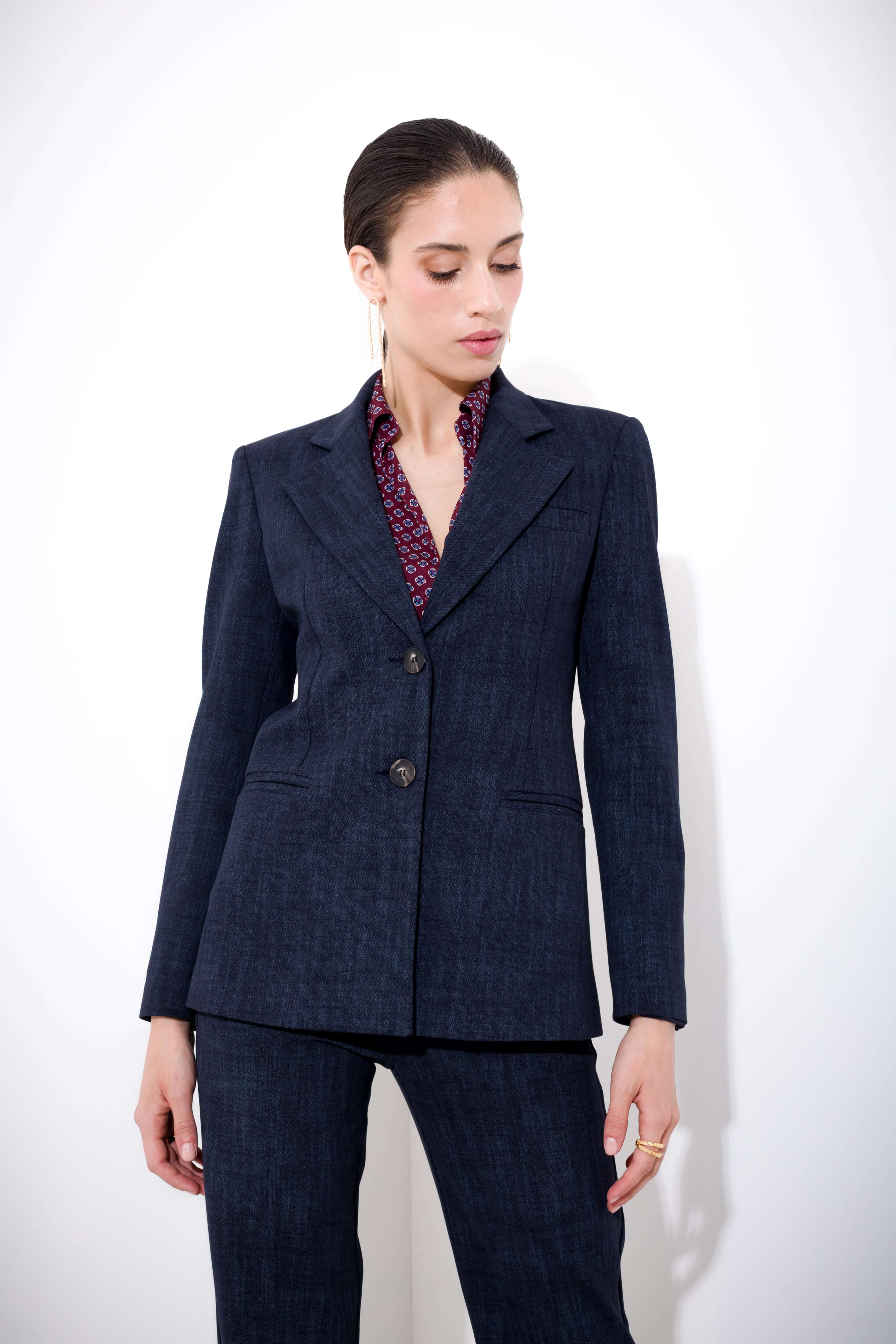 Blazer monopetto in punto milano melange - Compagnia Italiana