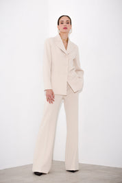 Pantalone flare in doppio crepe