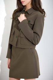 Giacca cropped in fluido diagonale - Compagnia Italiana