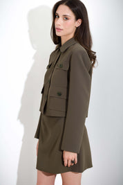 Giacca cropped in fluido diagonale - Compagnia Italiana