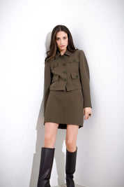 Giacca cropped in fluido diagonale - Compagnia Italiana
