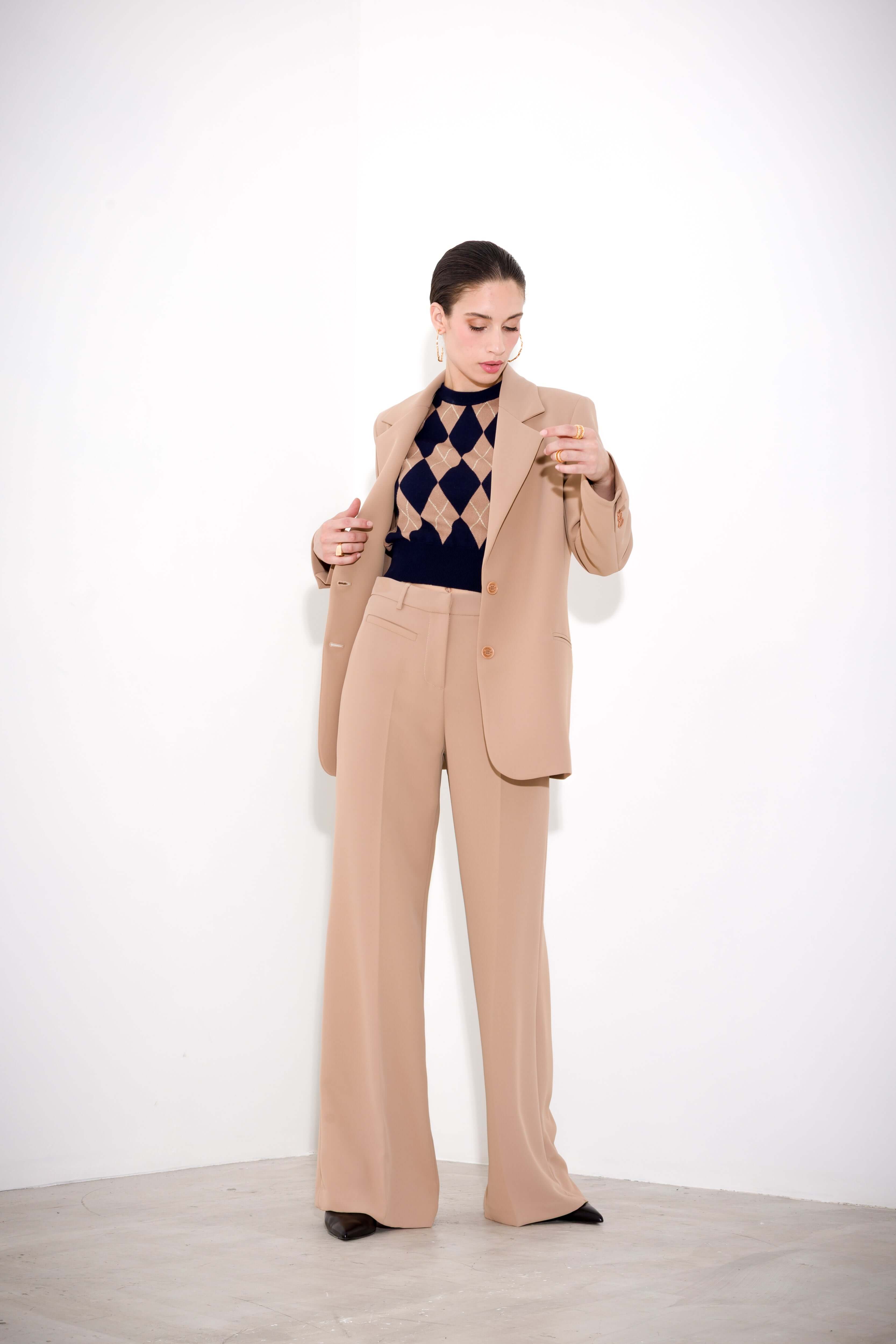 Pantalone a palazzo in fluido diagonale - Compagnia Italiana