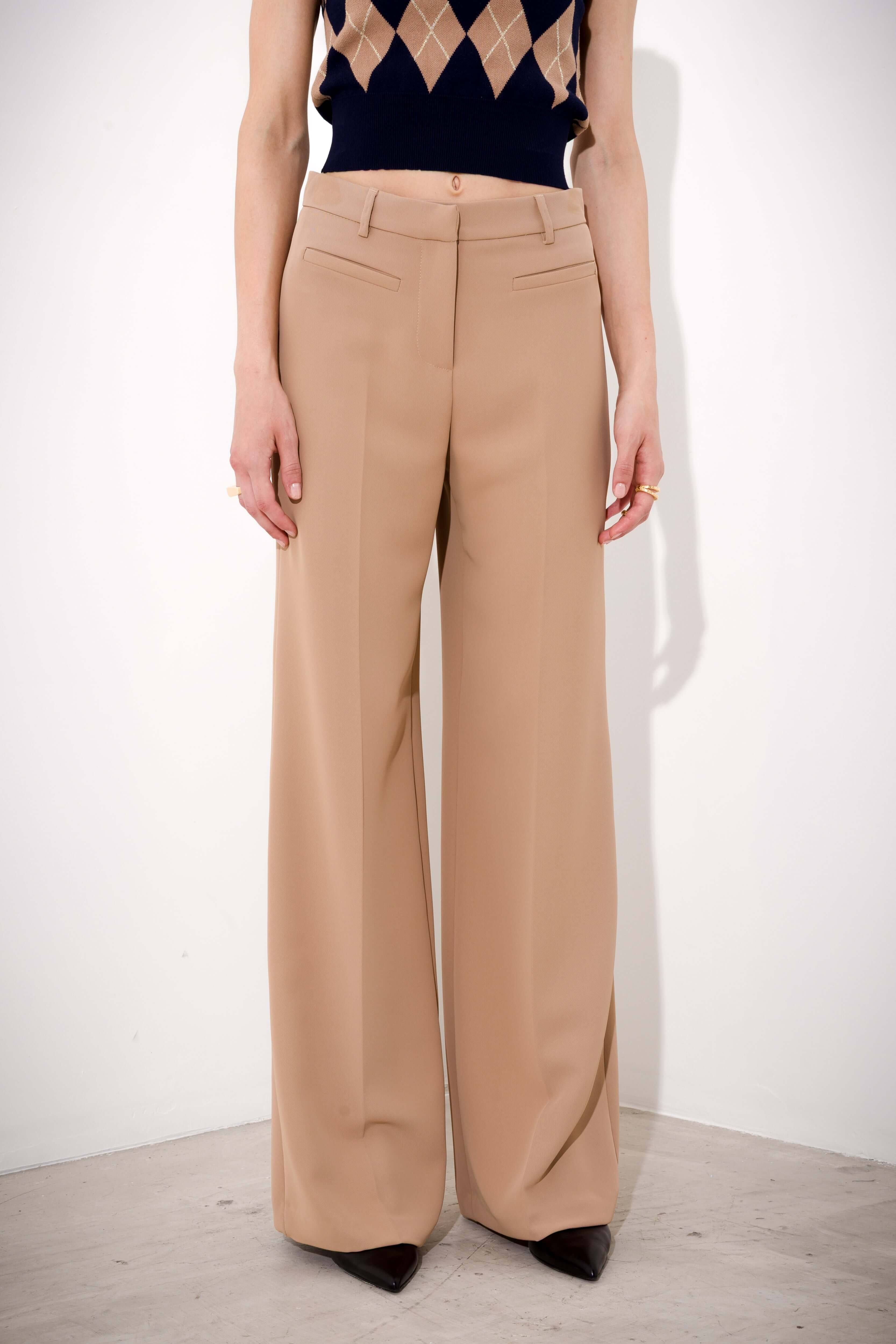 Pantalone a palazzo in fluido diagonale - Compagnia Italiana